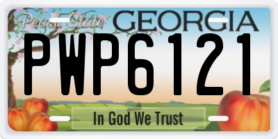 GA license plate PWP6121