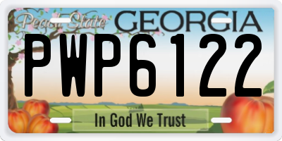 GA license plate PWP6122