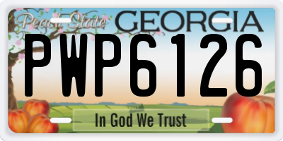 GA license plate PWP6126