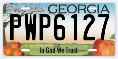 GA license plate PWP6127