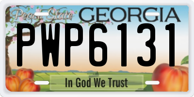 GA license plate PWP6131