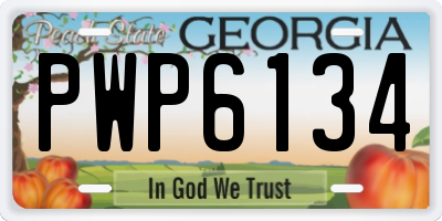 GA license plate PWP6134