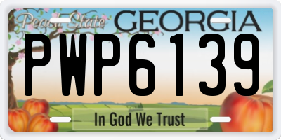 GA license plate PWP6139