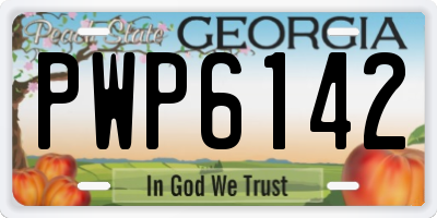 GA license plate PWP6142