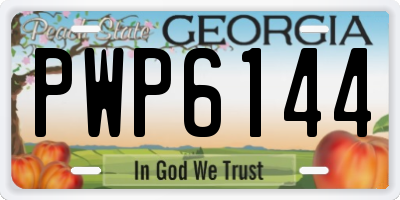 GA license plate PWP6144