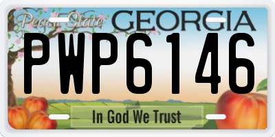 GA license plate PWP6146