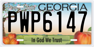 GA license plate PWP6147