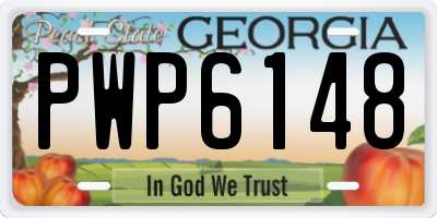 GA license plate PWP6148