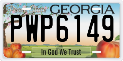 GA license plate PWP6149
