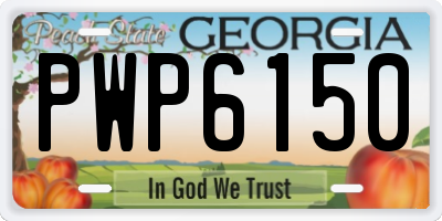 GA license plate PWP6150