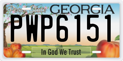 GA license plate PWP6151