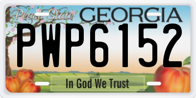 GA license plate PWP6152