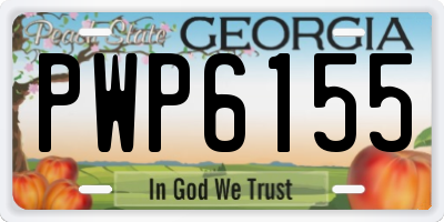GA license plate PWP6155