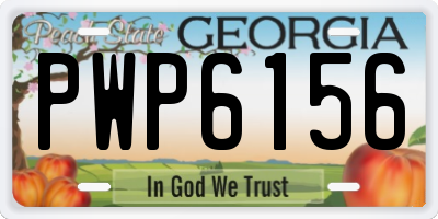 GA license plate PWP6156