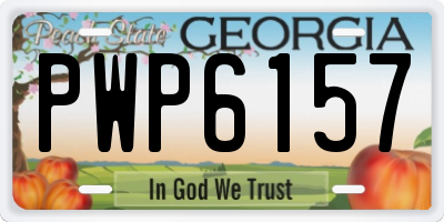 GA license plate PWP6157