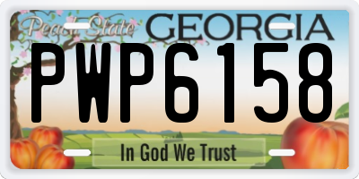 GA license plate PWP6158