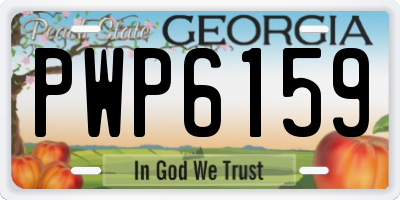 GA license plate PWP6159