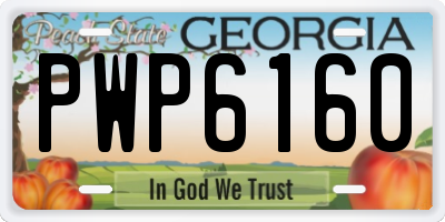 GA license plate PWP6160