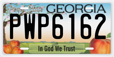 GA license plate PWP6162