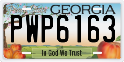 GA license plate PWP6163