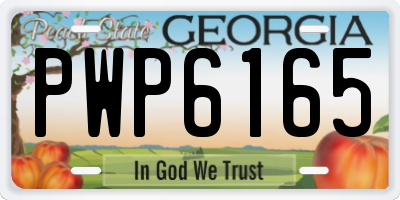 GA license plate PWP6165
