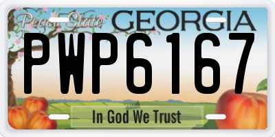 GA license plate PWP6167