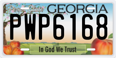 GA license plate PWP6168
