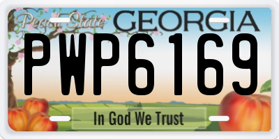 GA license plate PWP6169
