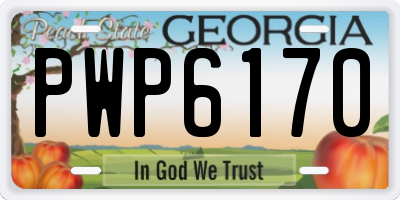 GA license plate PWP6170