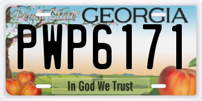 GA license plate PWP6171