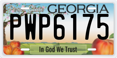 GA license plate PWP6175