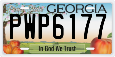 GA license plate PWP6177