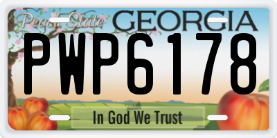 GA license plate PWP6178