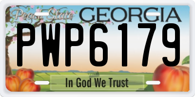 GA license plate PWP6179