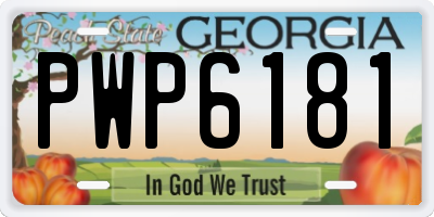 GA license plate PWP6181