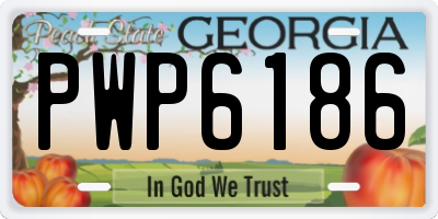 GA license plate PWP6186