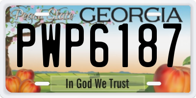 GA license plate PWP6187