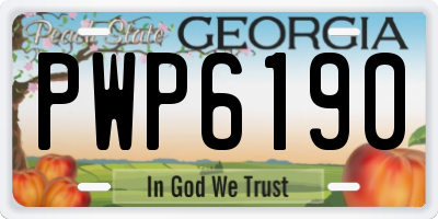 GA license plate PWP6190
