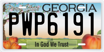 GA license plate PWP6191