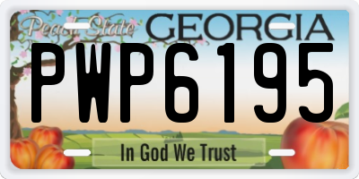 GA license plate PWP6195