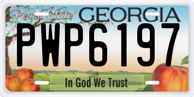 GA license plate PWP6197