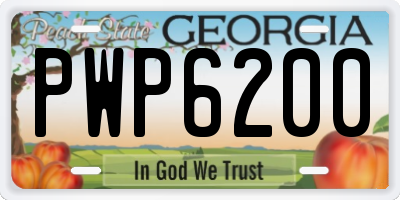 GA license plate PWP6200
