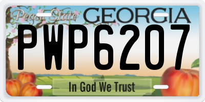 GA license plate PWP6207
