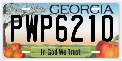 GA license plate PWP6210