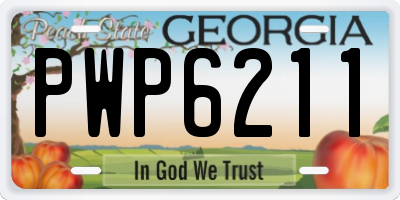 GA license plate PWP6211