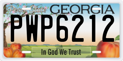 GA license plate PWP6212