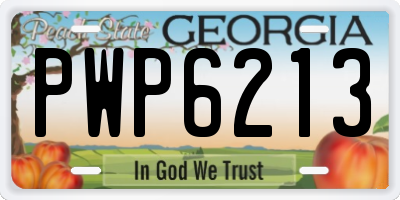 GA license plate PWP6213
