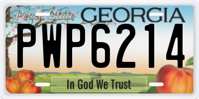 GA license plate PWP6214