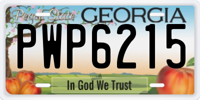 GA license plate PWP6215