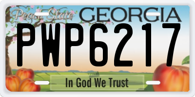 GA license plate PWP6217